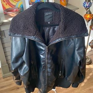 2X Therapy Faux Leather Bomber Jacket